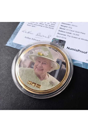39963681b2f90d39bd Numis Proof 2016 Kraliçe Elizabeth 24Ayar AltınKaplama Sertifikalı 52gram A-35181