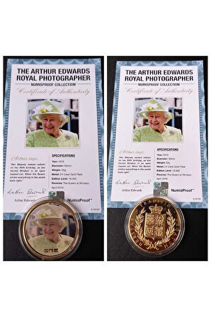39963681b2f90d39bd Numis Proof 2016 Kraliçe Elizabeth 24Ayar AltınKaplama Sertifikalı 52gram A-35181