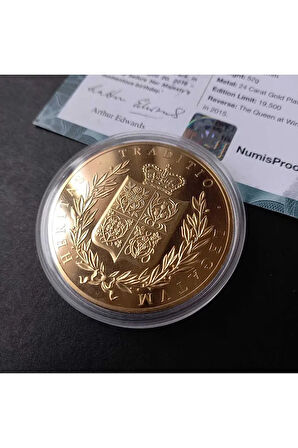 39963681b2fefb9fba Numis Proof 2016 Kraliçe Elizabeth 24Ayar AltınKaplama Sertifikalı 52gram A-35193