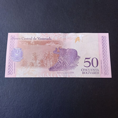 Escoines Koleksiyon 39963683faaa04313e 2018 Venezuela 50 Bolivar ÇİL Eski Yabancı Kağıt Para