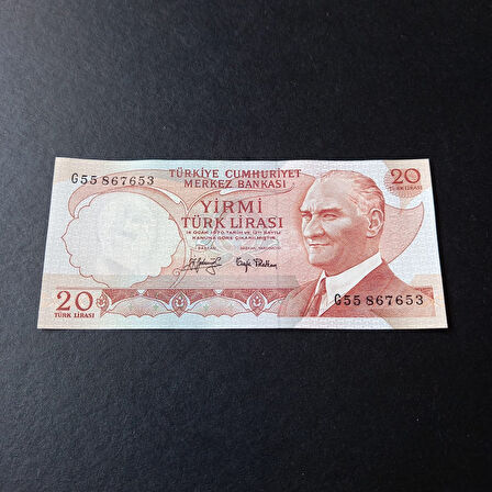 Escoines Koleksiyon 399636856c0919d0c2 6.Emisyon 3.Tertip G55 Serisi Çil 20Lira Eski kağıt para
