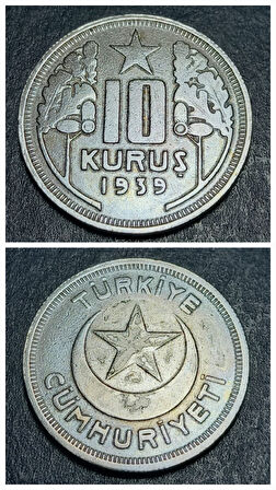 Escoines Koleksiyon 3996368570370tzl26 1939 10Kuruş Darphane Setinden Çıkma Eski Madeni Para