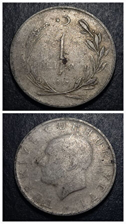 Escoines Koleksiyon 399636860aac8842de 1957 Menderes 1Lira Haliye Eski Madeni Para