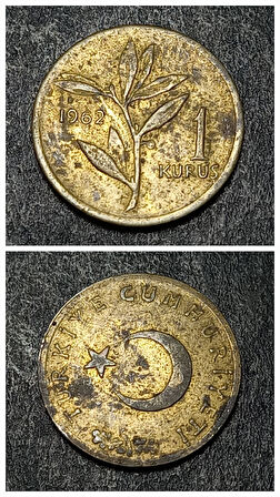 Escoines Koleksiyon 399636873412e83afb 1 Kuruş 1962 Eski Madeni Para