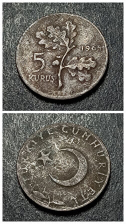 Escoines 399636873433ce9c39 5Kuruş 1964 Eski Madeni Para