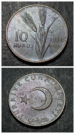 Escoines Koleksiyon 39963687343ea80284 10 Kuruş 1971 Eski Madeni Para