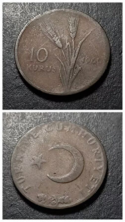 Escoines 39963687345598ba50 10 Kuruş 1960 Bronz Para