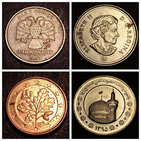 Escoines Koleksiyon 399636873cc9030077 Kanada/İran/Rusya/Almanya ÇÇT/ÇA/ÇİL Eski Yabancı Madeni Para