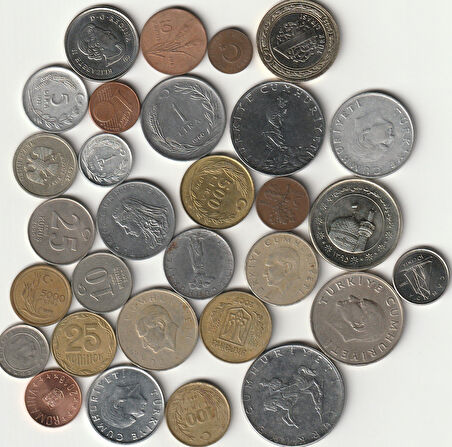 Escoines Koleksiyon 399636876d19753386 30Adet Madeni Koleksiyon Başlangıç seti Yerli/Yabancı Paralar