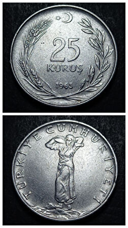 Escoines Koleksiyon 39963687afd9890e70 1965 Akmonital 25Kuruş Eski Madeni Para