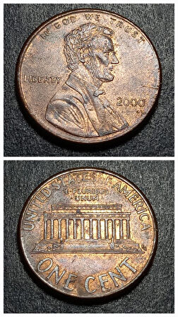 Escoines Koleksiyon 39963687b211155ce1 Abraham Lincoln 2000 ABD one Cent ÇT Para