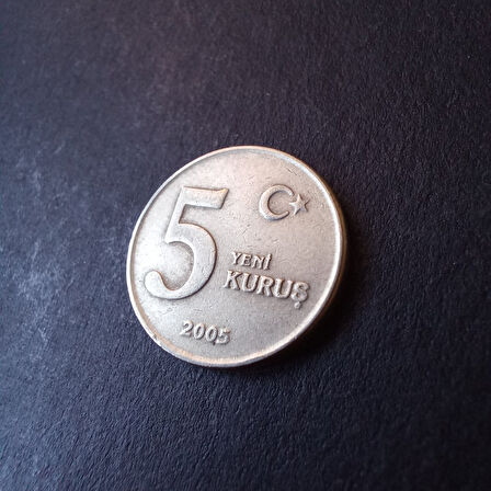 Escoines Koleksiyon 39963687fc6fe2ade8 2005 5 Yeni Kuruş ÇT/ÇÇT Eski Madeni Para