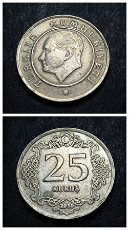 Escoines Koleksiyon 399636880080415d7d 2010 çapaklı tarih 25 Kuruş ÇT/ÇÇT eski madeni para