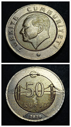 Escoines Koleksiyon 3996368800d0e34f0e 2020 Çapaklı 50Kuruş ççt+ eski madeni para