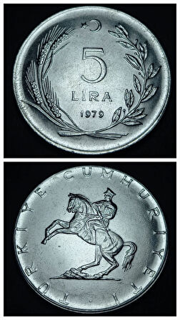 Escoines 39963688983e5025c3 1979 Akmonital 5 Lira PROOF Para