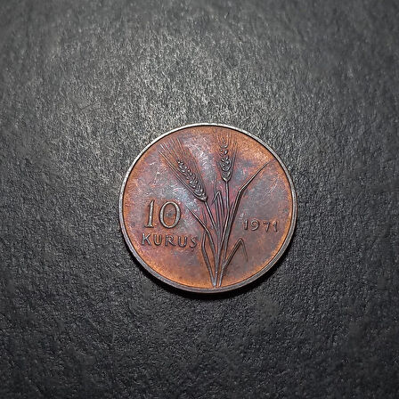 Escoines 39963688998cec7c40 FAO 10Kuruş 1971 “Saban Kılıçtan Üstündür” ÇA Bakır Para