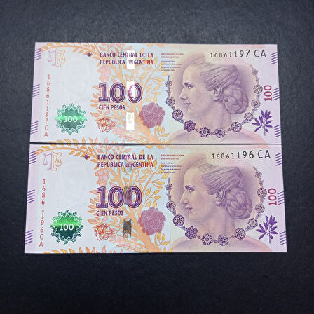 Escoines 39963688e137989400 Arjantin Seri Takipli Eva Peron 100 Pesos ÇİL para