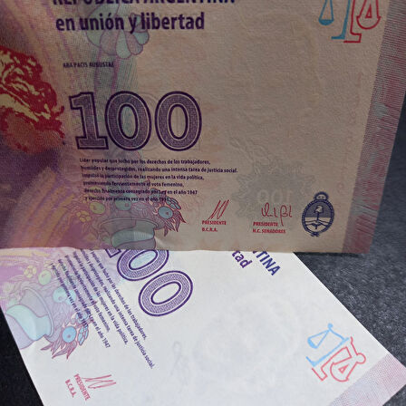 Escoines 39963688e137989400 Arjantin Seri Takipli Eva Peron 100 Pesos ÇİL para