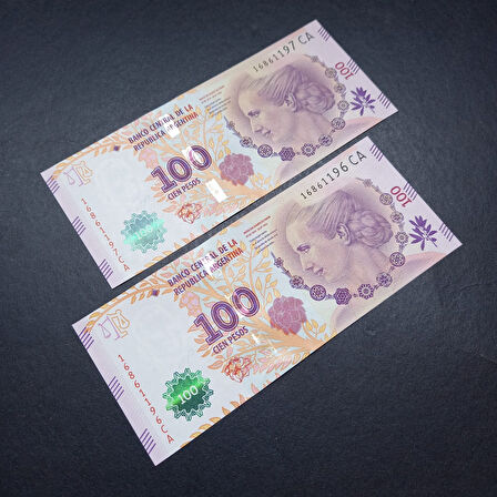 Escoines 39963688e137989400 Arjantin Seri Takipli Eva Peron 100 Pesos ÇİL para