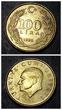 Escoines 3996368990171b4a22 1990 100LİRA ÇÇT+ %70 Bakır para