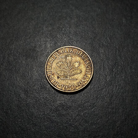 Escoines 39963689901fd6ff99 1950 Almanya 5 Pfennig çt Pirinç kaplamalı çelik para