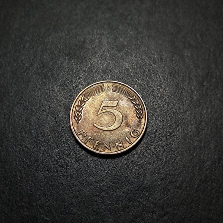 Escoines 39963689901fd6ff99 1950 Almanya 5 Pfennig çt Pirinç kaplamalı çelik para