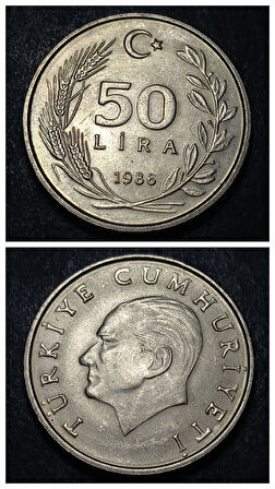 Escoines 3996368991629b9b62 1986 50lira çil %75 Bakır para