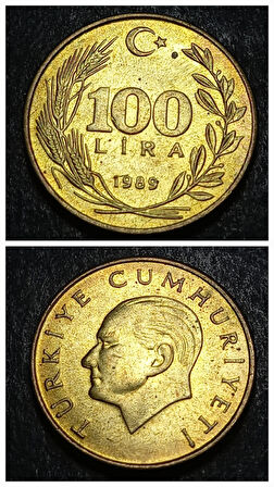 Escoines 3996368991b87f0852 1989 100 lira ççt+ %70 Bakır para