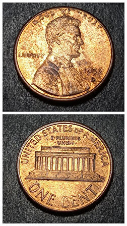 Escoines 3996368992a0d6aedd 1Cent 1992 D çt+ Bakır kaplama para