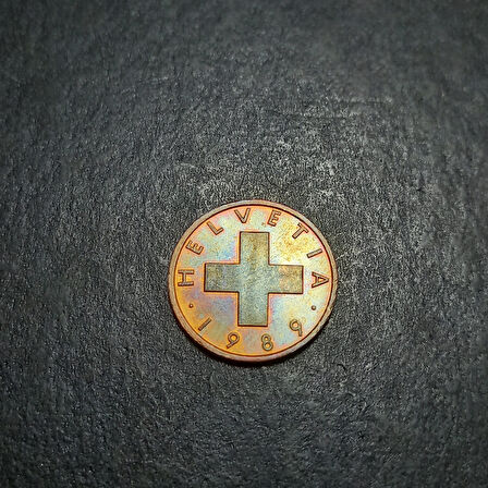 Escoines 3996368a91c94631e9 1989 B 1 helvetia İsviçre frangı 1 rappen Bronz çil para