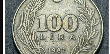 Escoines 3996368bb70cfb5a40 1987 100Lira Baskı hatası nadir çift pres hatalı-erör temiz/çt para