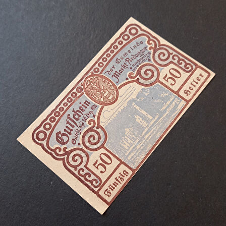 Escoines 3996368c2a92297c48 1920 Almanya 50 heller , Fünfzig heller Notgeld para