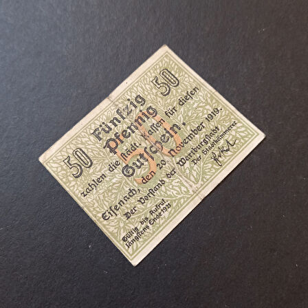 Escoines 3996368c2aff880449 1919/1920 Almanya Fünfizg pfennig Notgeld haliyle para