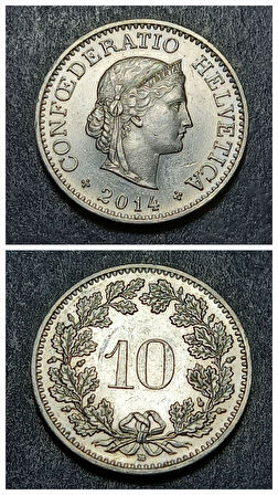 Escoines Koleksiyon 3996368ddae80769f8 2014 İsviçre 10 Rappen ÇA/ÇİL eski yabancı madeni para