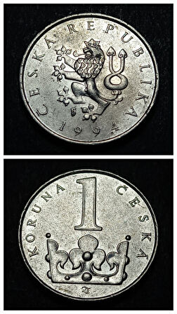 Escoines Koleksiyon 3996368f3d388831dc 1994 Çek 1 koruna 1Korun ÇA/ÇİL eski yabancı madeni para