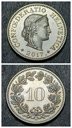 Escoines Koleksiyon 3996368f3e0358ca8e 2017 İsviçre 10Rappen B ÇİL eski yabancı madeni para