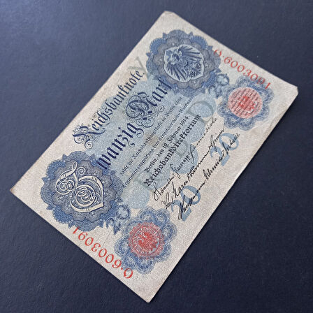 Escoines 3996368f4044a3f518 1914 Almanya Berlin O serisi 20 Mark ÇT