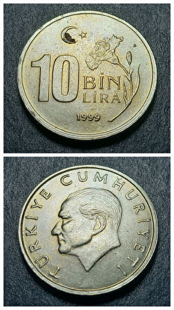 Escoines Koleksiyon 3996368f40563bf48e 1999 10000Lira çil eski madeni para