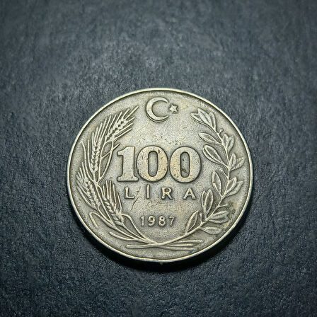 Escoines 3996368f4060b99cdc 1987 100Lira Baskı hatası nadir çift pres hatalı-erör temiz/çt eski para