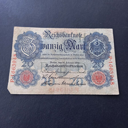 Escoines Koleksiyon 3996368f550d5094dd 1914 Berlin P.166 serisi 20Mark ÇT eski yabancı kağıt para