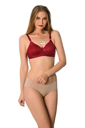 Telsiz Silikon Toparlayıcı Pedsiz Minimizer Sütyen B Cup Bordo