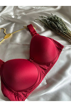 Telsiz Silikon Toparlayıcı Pedsiz Minimizer Sütyen B Cup Bordo