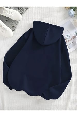 Unisex Star Moon Baskılı Oversize Hoodie Kapüşonlu Sweatshirt