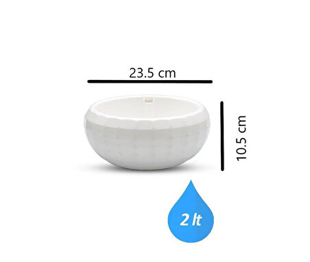 Omnipazar KRS-611 Dekoratif Orta Aranjman Kaktus Sukulent Saksı 2 Litre 