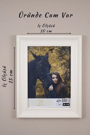 Elit Seri 10 x 15 Beyaz Fotoğraf Çerçevesi Camlı Dekoratif Duvar&Masa Plastik Çerçeve
