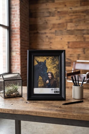 Elit Seri 10 x 15 Siyah Fotoğraf Çerçevesi Camlı Dekoratif Duvar&Masa Plastik Çerçeve