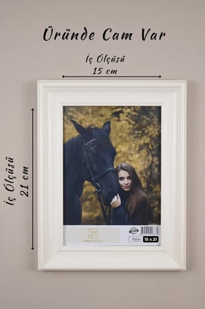 Elit Seri 15 x 21 Beyaz Fotoğraf Çerçevesi Camlı Dekoratif Duvar&Masa Plastik Çerçeve