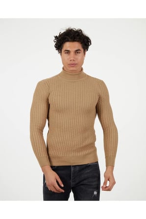 Slim Fit Naturel Pamuk Balıkçı Yaka Kazak Tüylenmeyen Rahat Esnek Dar Kesim Triko Kazak