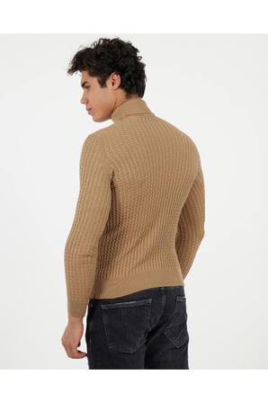Slim Fit Naturel Pamuk Balıkçı Yaka Kazak Tüylenmeyen Rahat Esnek Dar Kesim Triko Kazak