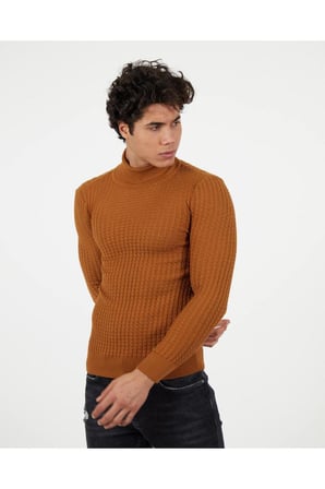 Slim Fit Naturel Pamuk Balıkçı Yaka Kazak Tüylenmeyen Rahat Esnek Dar Kesim Triko Kazak